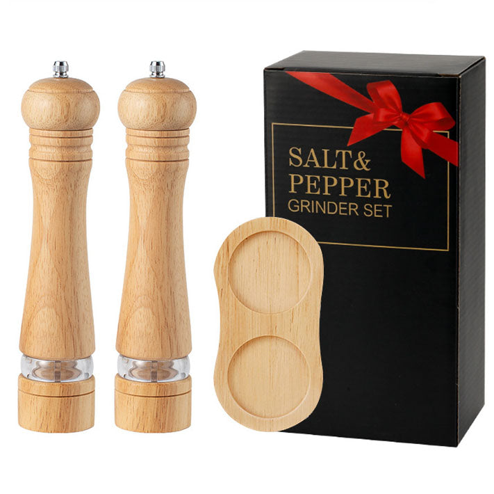 Manual 6-inch, 8-inch, 10-inch pepper grinder, oak pepper grinding jar for making fresh pepper powder for seasoning