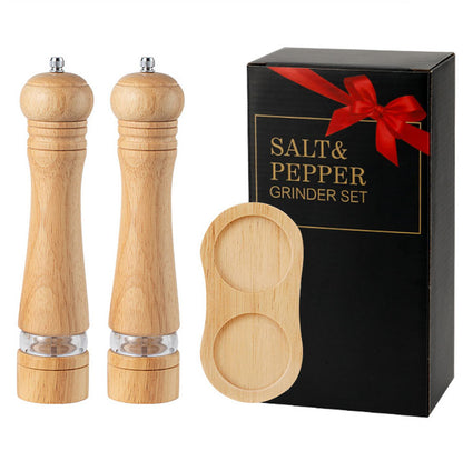 Manual 6-inch, 8-inch, 10-inch pepper grinder, oak pepper grinding jar for making fresh pepper powder for seasoning