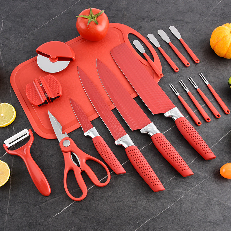 Stainless steel kitchen knife set - 17-piece set