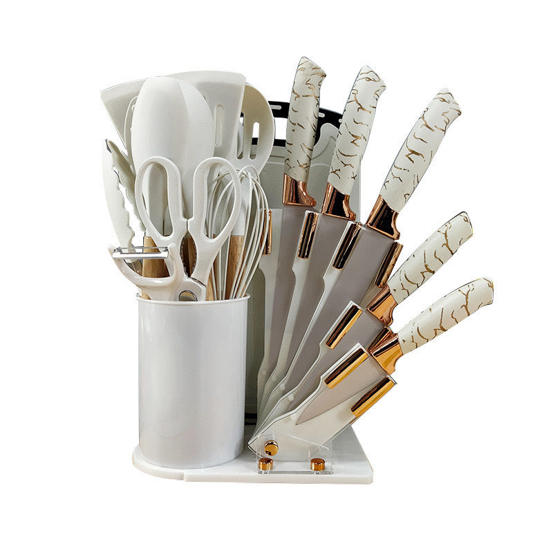 Acrylic base silicone kitchenware set - 19-piece set