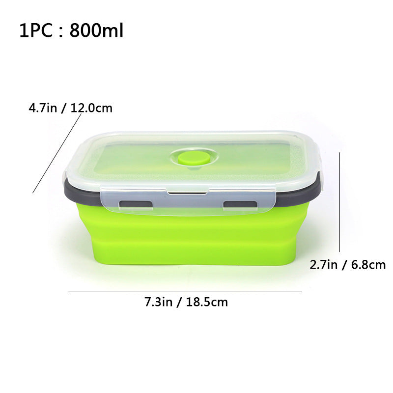 Foldable high-temperature-resistant food-grade silicone food storage container, refrigerator storage box, convenient outdoor packing box