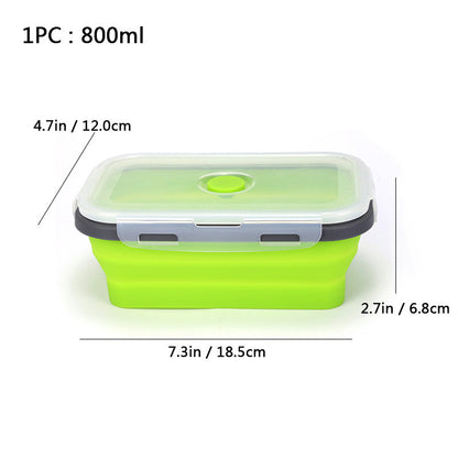 Foldable high-temperature-resistant food-grade silicone food storage container, refrigerator storage box, convenient outdoor packing box