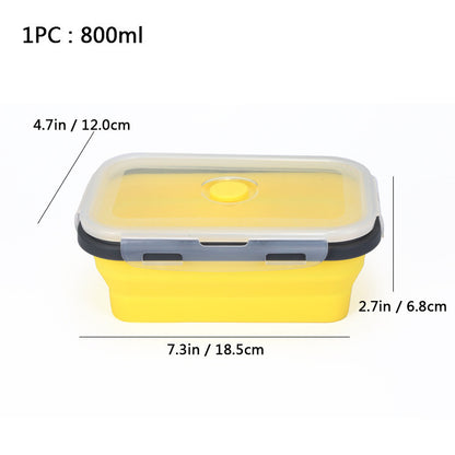 Foldable high-temperature-resistant food-grade silicone food storage container, refrigerator storage box, convenient outdoor packing box