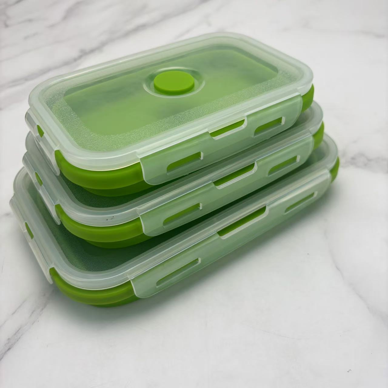 Foldable high-temperature-resistant food-grade silicone food storage container, refrigerator storage box, convenient outdoor packing box