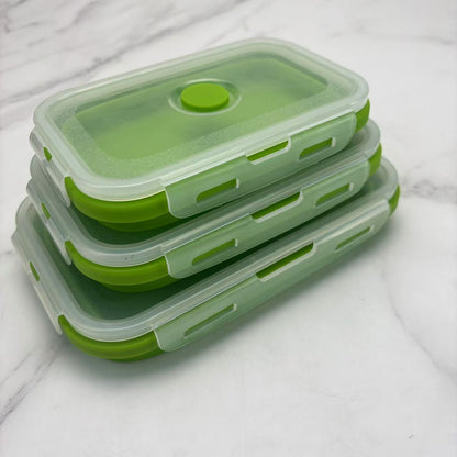 Foldable high-temperature-resistant food-grade silicone food storage container, refrigerator storage box, convenient outdoor packing box